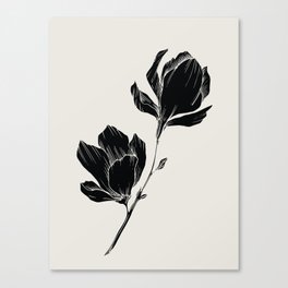 BLACK FLOWER SILHOUETTE   Canvas Print