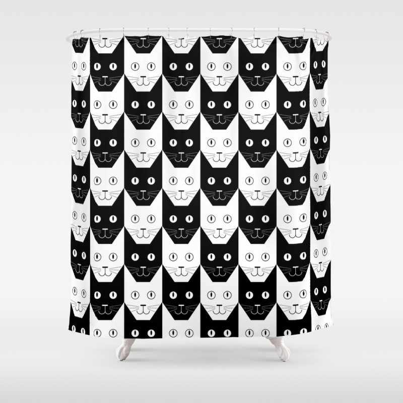 Black Cat White Cat Shower Curtain By Tinalaliu Society6