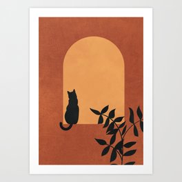 Cat Chilling Art Print
