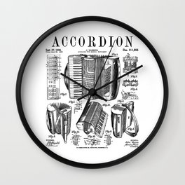 Accordion Player Accordionist Instrument Vintage Patent Wall Clock