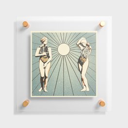 Gutsy Ladies Floating Acrylic Print | Collage, Anatomy, Curated, Lineart, Women, Retro, Ladies, Skeleton, Texture, Vintage 
