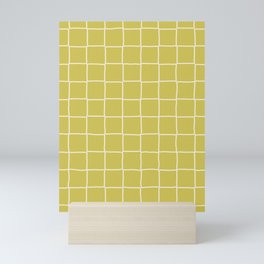 Celery Green Checkered Plaid Mini Art Print