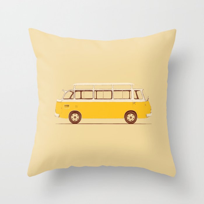 Yellow Van II Throw Pillow