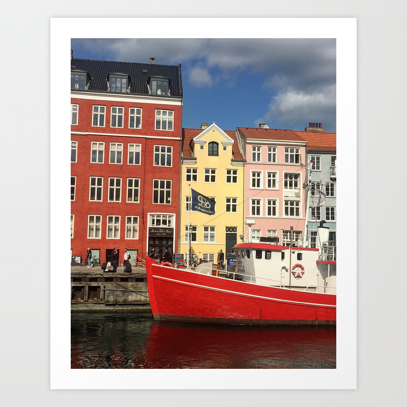 Copenhagen Boat Houses Art Print Jordan Metz | Society6