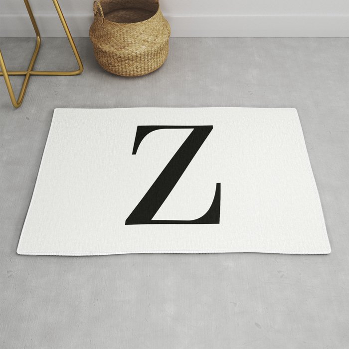 Black Monogram Z Horizontal Rug