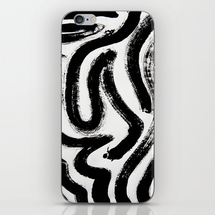 Black and White Abstract Pattern 1: A minimal black and white pattern by Alyssa Hamilton Art iPhone Skin