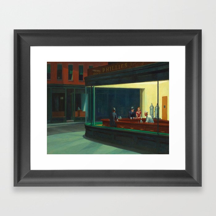 Edward Hopper's Nighthawks Framed Art Print