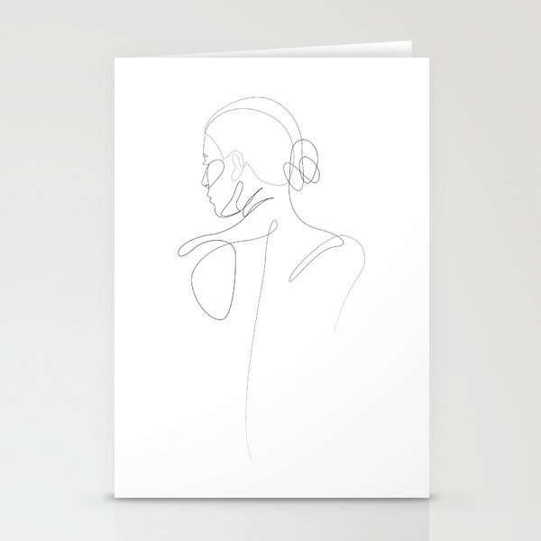 absence - one line art Stationery Cards