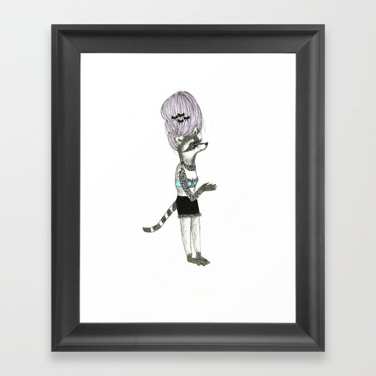 Tattooed Raccoon Framed Art Print