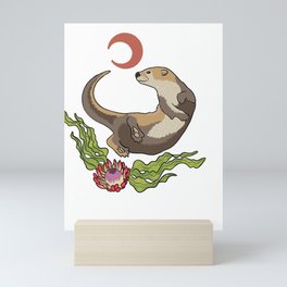 Aquarius Zodiac Otter Mini Art Print