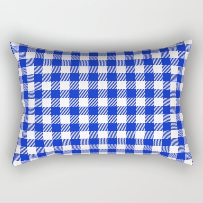 Plaid (blue/white) Rectangular Pillow