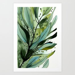 Abstract Tropical Leaf Art Print