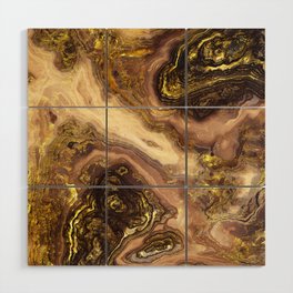 Liquid Gold Agate Wood Wall Art