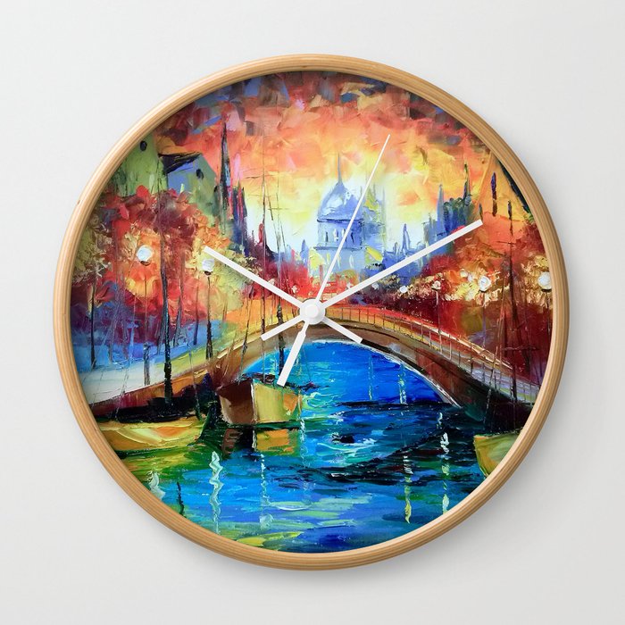 Evening Amsterdam Wall Clock