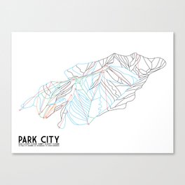 Park City, UT - Minimalist Trail Art Canvas Print