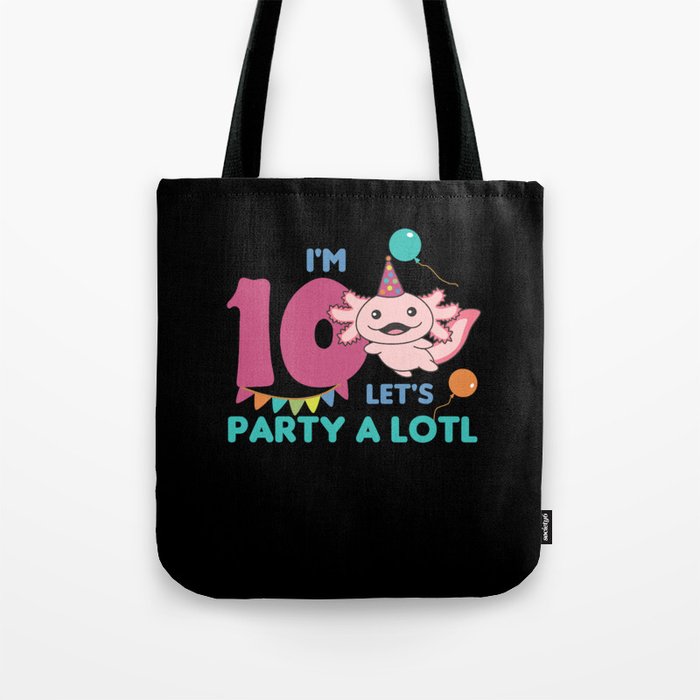 10th Birthday Axolotl Ten Year Old Sweet Axolotls Tote Bag