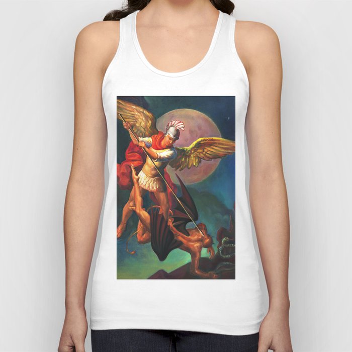 Saint Michael the Warrior Archangel Tank Top by Svitozar Nenyuk