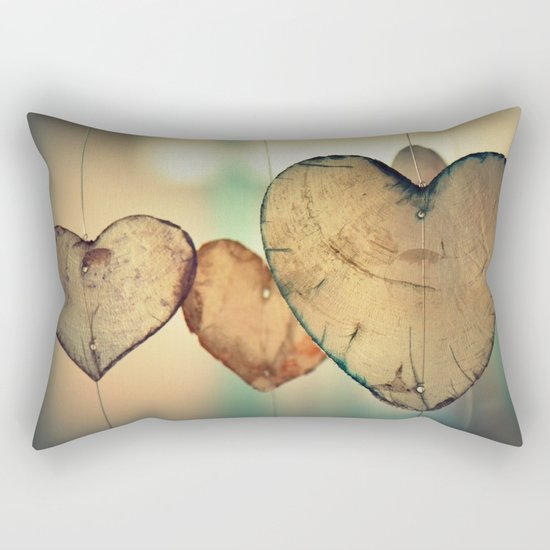 Vintage Boho Chic Bokeh Hearts Wind Chimes Rectangular Pillow