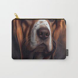 Basset Hound wearing leather jacket - Dog Breed Portrait Carry-All Pouch | Graphicdesign, Breed, Paintingdog, Bassethound, Animal, Dog, Canine, Animalportrait, Canineportrait, Pet 