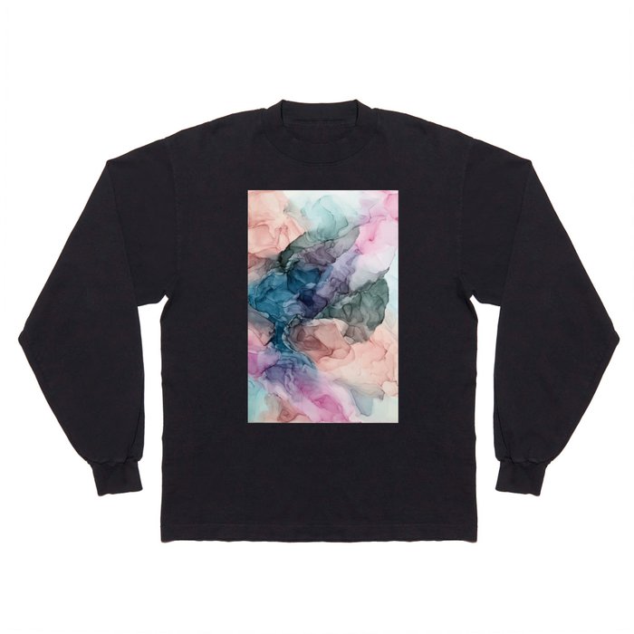 Heavenly Pastels 2: Original Abstract Ink Painting Long Sleeve T Shirt