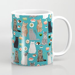 Cat Sushi pattern by pet friendly cute cat gifts for pet lovers foodies kitchen Mug