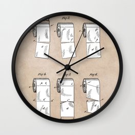 patent - Wheeler - Wrapping or Toilet paper roll - 1891 Wall Clock