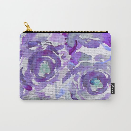 Purple Haze Painterly Floral Abstract Carry-All Pouch