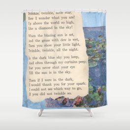 Twinkle Twinkle Watercolour Collage Shower Curtain