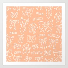 Cute Bows - Peach Fuzz Art Print