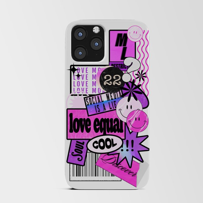 sticker case pink & purple iPhone Card Case
