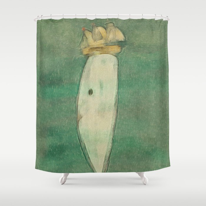 Moby Dick Tag You Re It Whale And Ship Painting Shower Curtain By