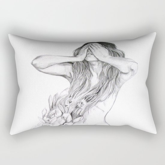 Rabbit Ghost Rectangular Pillow