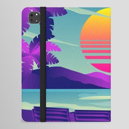 Seaside Relaxing Sunset Synthwave iPad Folio Case