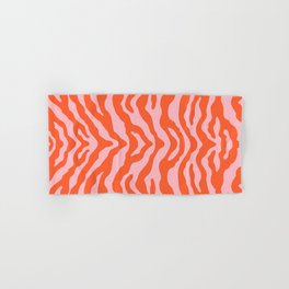 Zebra Wild Animal Print Orange and Pink Hand & Bath Towel