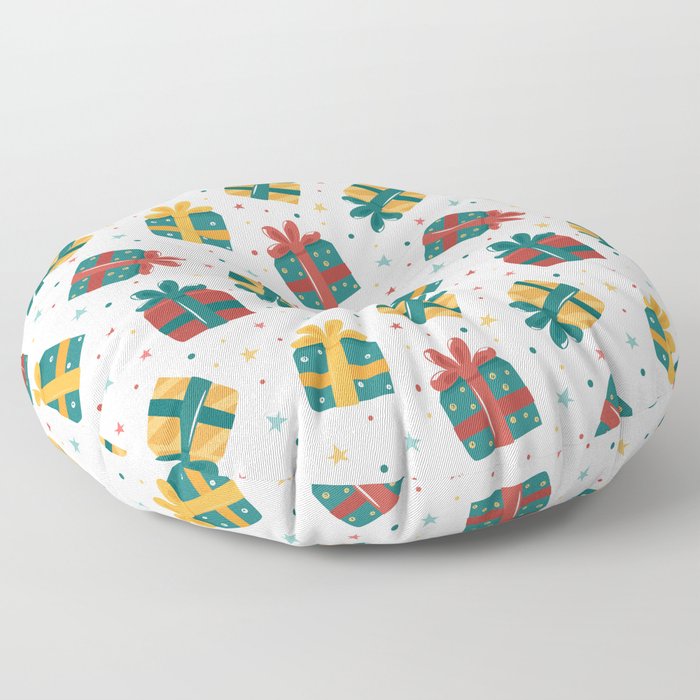 Christmas gifts seamless pattern Floor Pillow