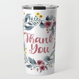 Thank You Note - Cute Floral  Travel Mug