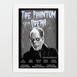 Opera Phantom 1925 Classic Horror Movie Fan Art Poster - Public Domain - Darkling Designs Inc 0008WHBG Poster