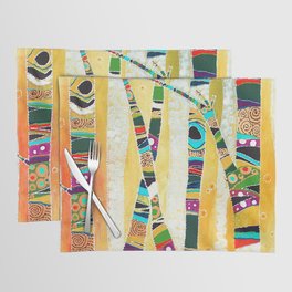 Runk Trees Birch Forest with Nest Placemat
