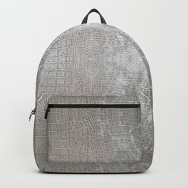 Silver Velvet Snake Pattern Backpack