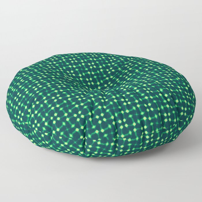 Fluorescent Green Lights Seemless Pattern Design Floor Pillow