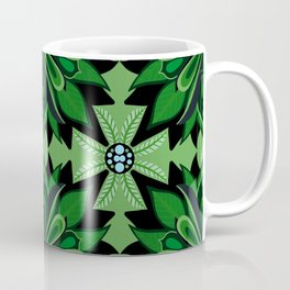 Green Poinsettia Modern Geometric Holiday Pattern Coffee Mug