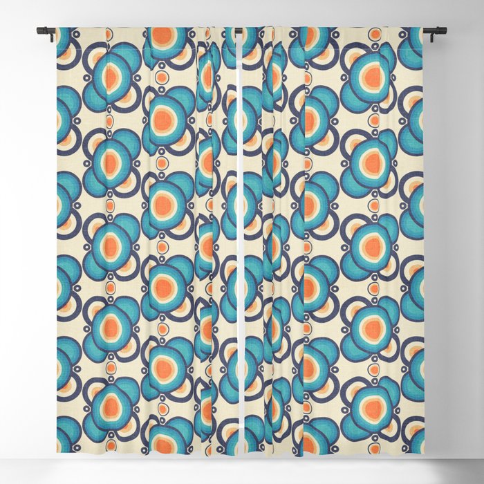 Mid Mod Retro 50s 60s 70s Patterned  Blackout Curtain