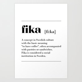 Fika swedish coffe break tradition Art Print