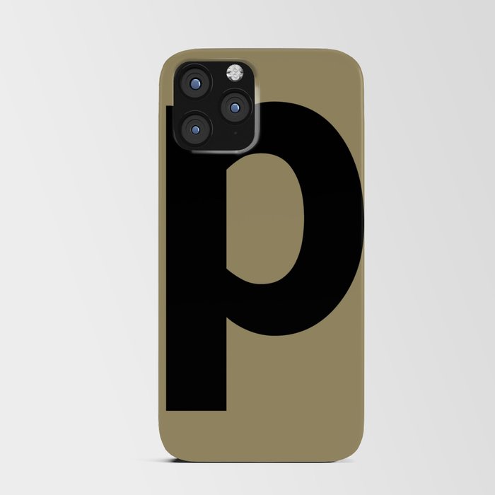 letter P (Black & Sand) iPhone Card Case