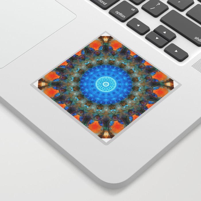 Colorful Blue Aura - Vibrant Mandala Art Sticker