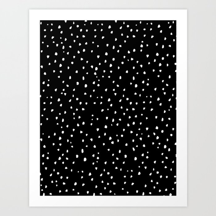 Small Spots White On Black Art Print