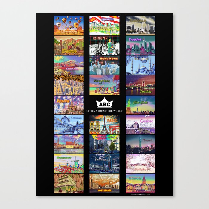 ABC Cities Around the World Canvas Print