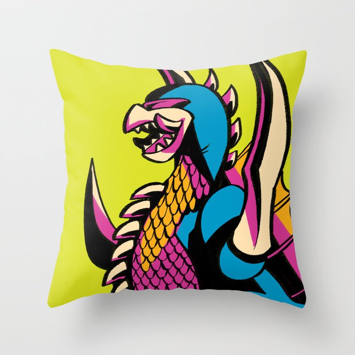 Space Chicken Throw Pillow