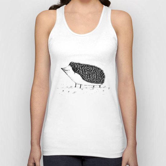 Monochrome Hedgehog Unisex Tank Top