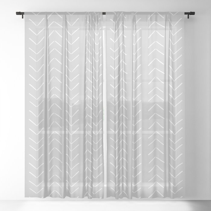 Boho Big Arrows in Grey Sheer Curtain